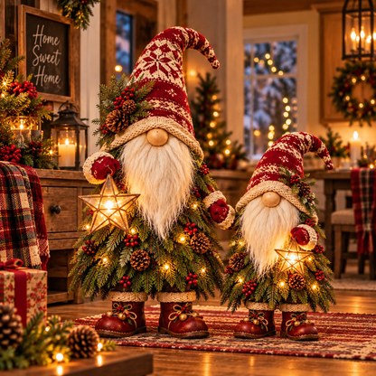 🌲Evergreen Star Guardians™ – Lighted Christmas Gnome Trees