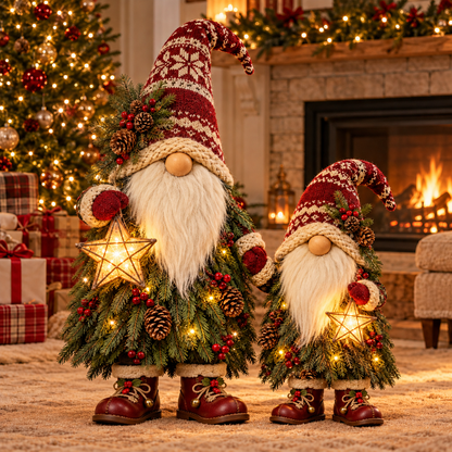 🌲Evergreen Star Guardians™ – Lighted Christmas Gnome Trees