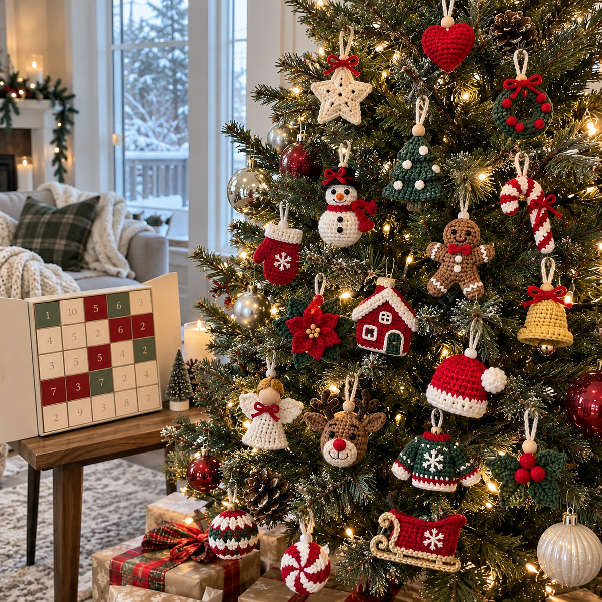 A Christmas corner filled with handmade details.