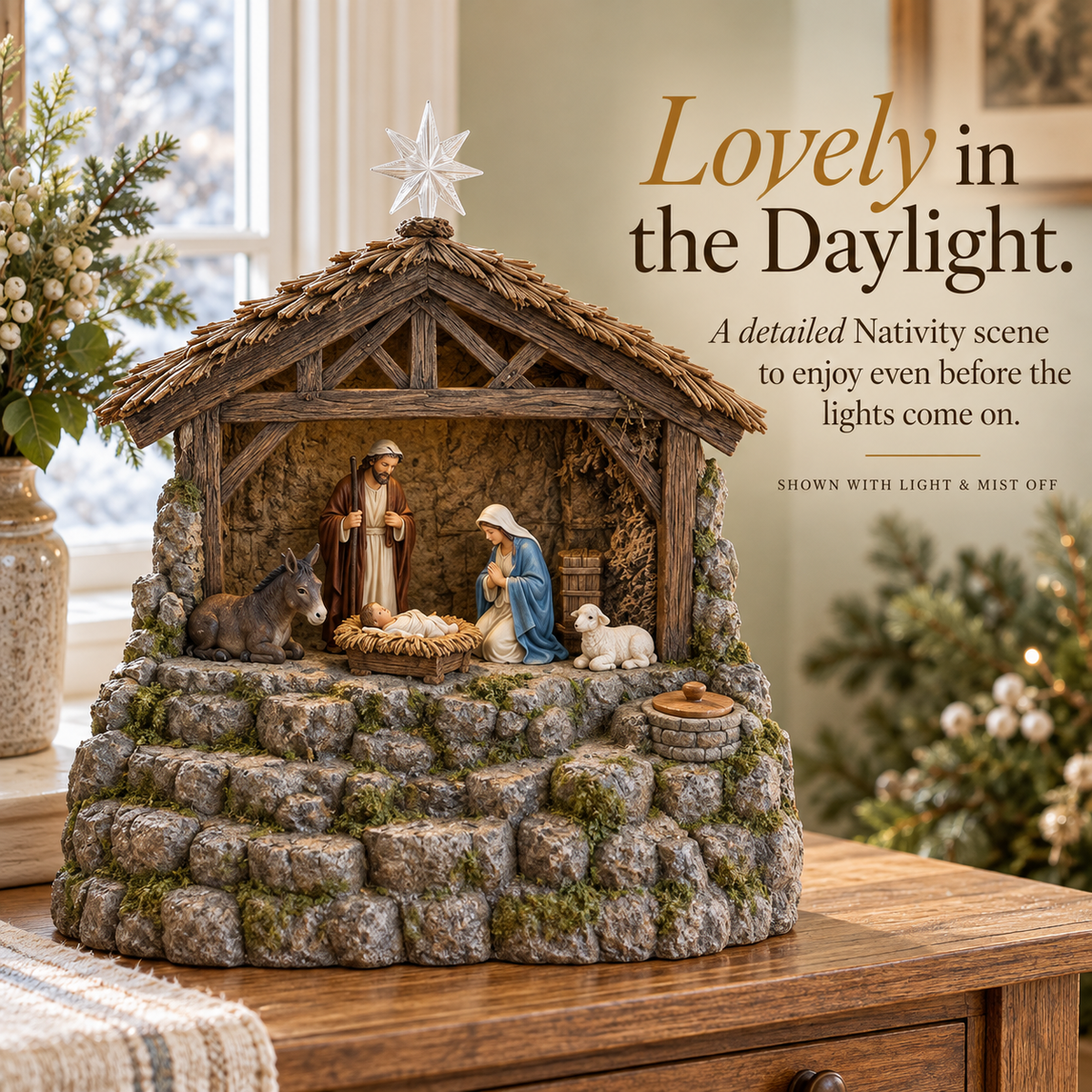 Bethlehem Glow – Lighted Nativity Mist Diffuser