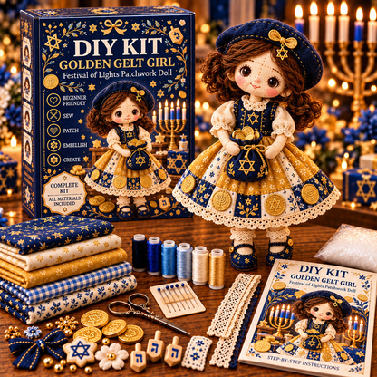 Hanukkah DIY Patchwork Doll Kit – Festival of Lights Handmade Keepsake | 3 Beautiful Designs to Choose From