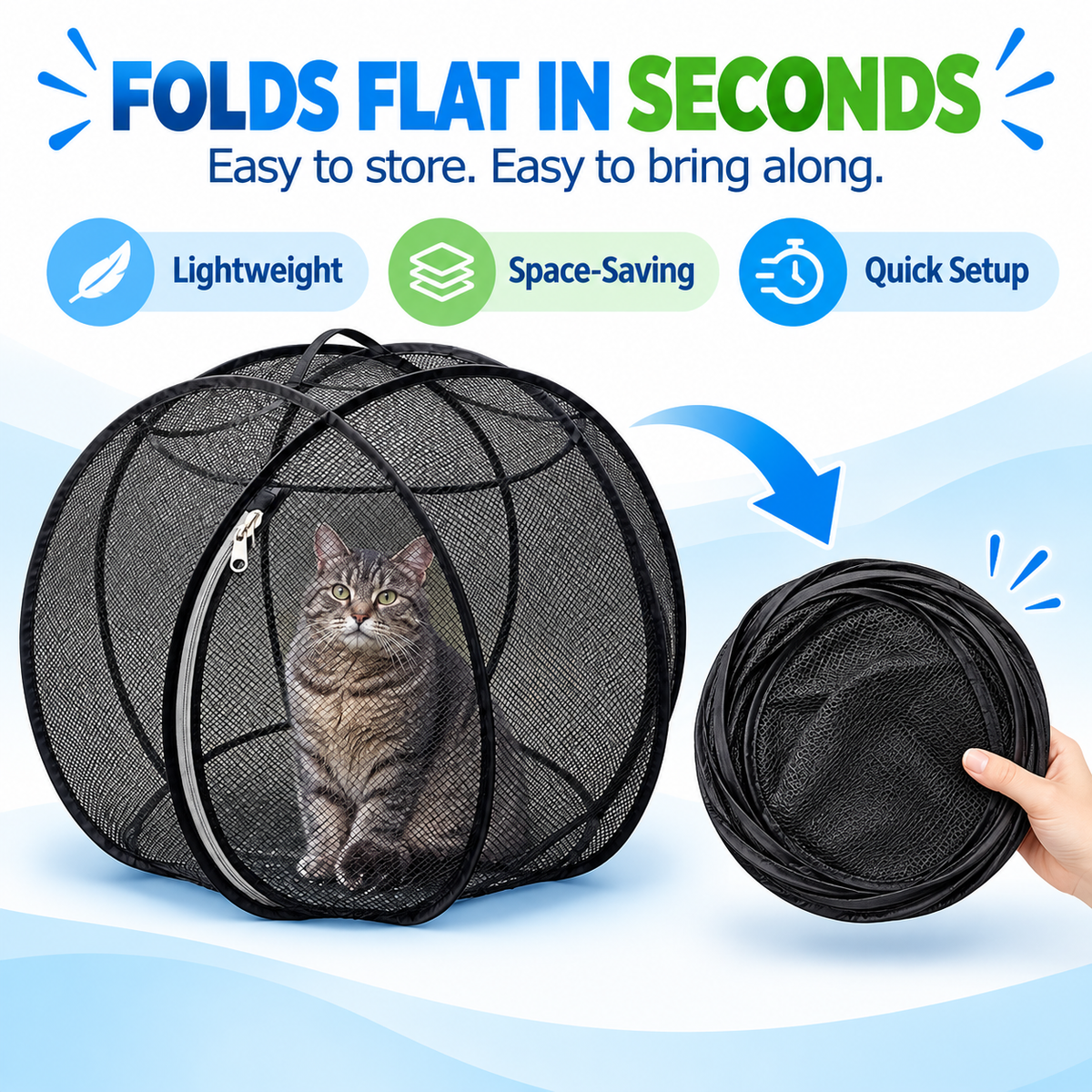 🔥🐱 Pop-Up Cat Playpen 🌿 Fresh Air, Safe Space, Happy Cat
