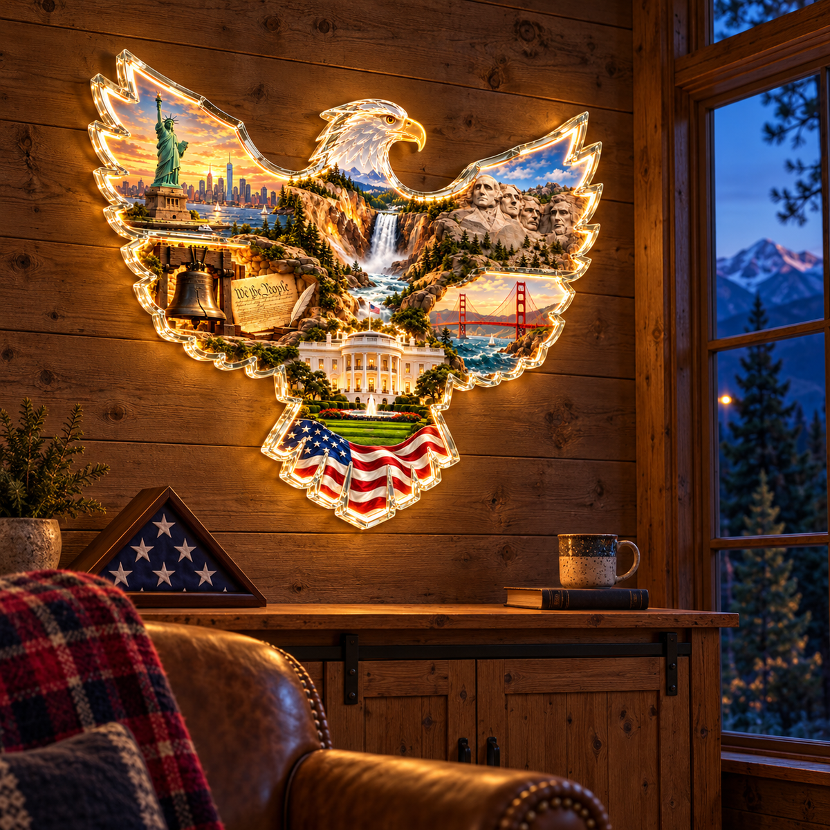 ✨🇺🇸 American Heritage™ Lighted Eagle Wall Art 🦅