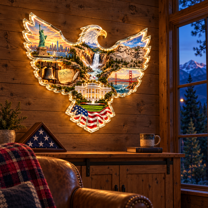 ✨🇺🇸 American Heritage™ Lighted Eagle Wall Art 🦅
