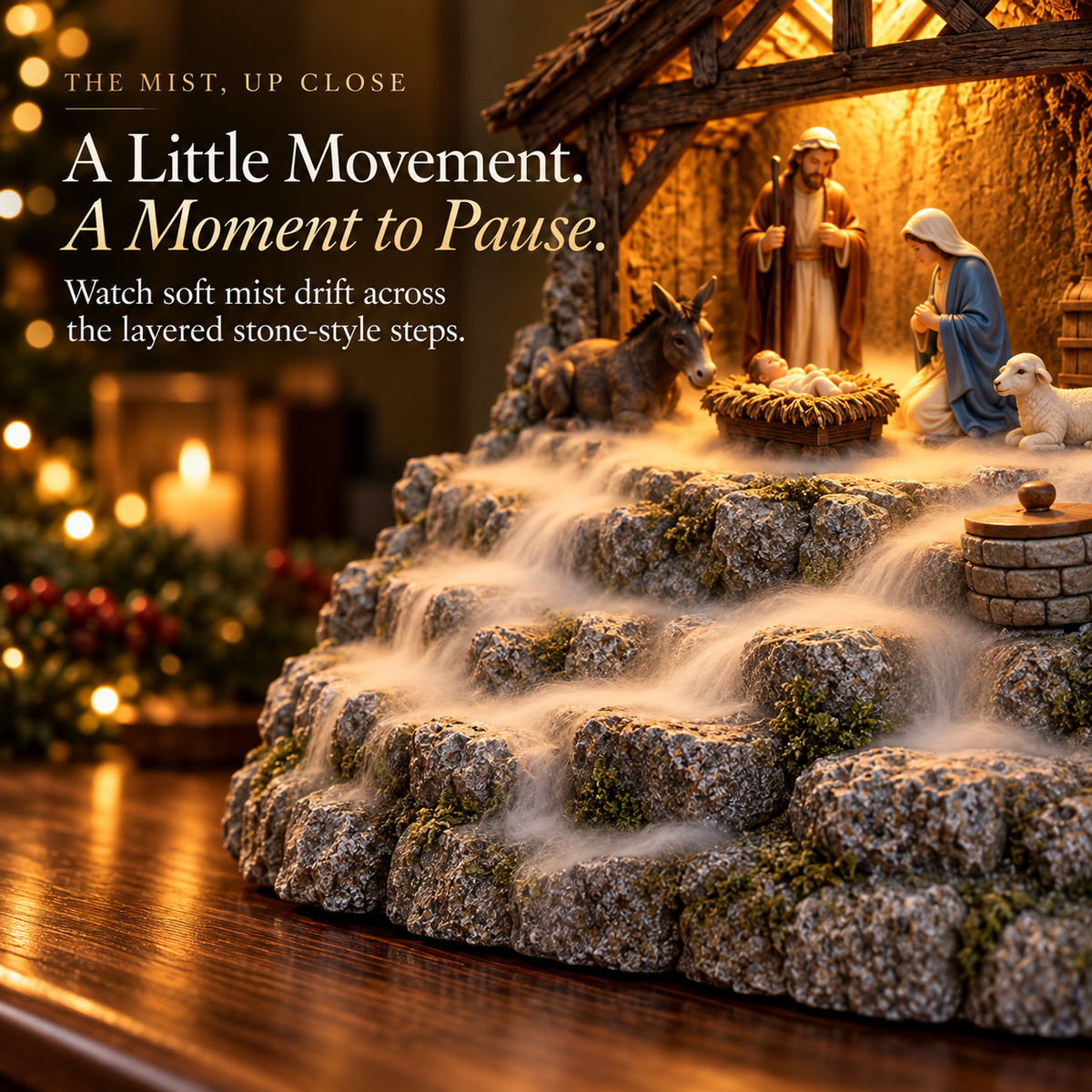 Bethlehem Glow – Lighted Nativity Mist Diffuser