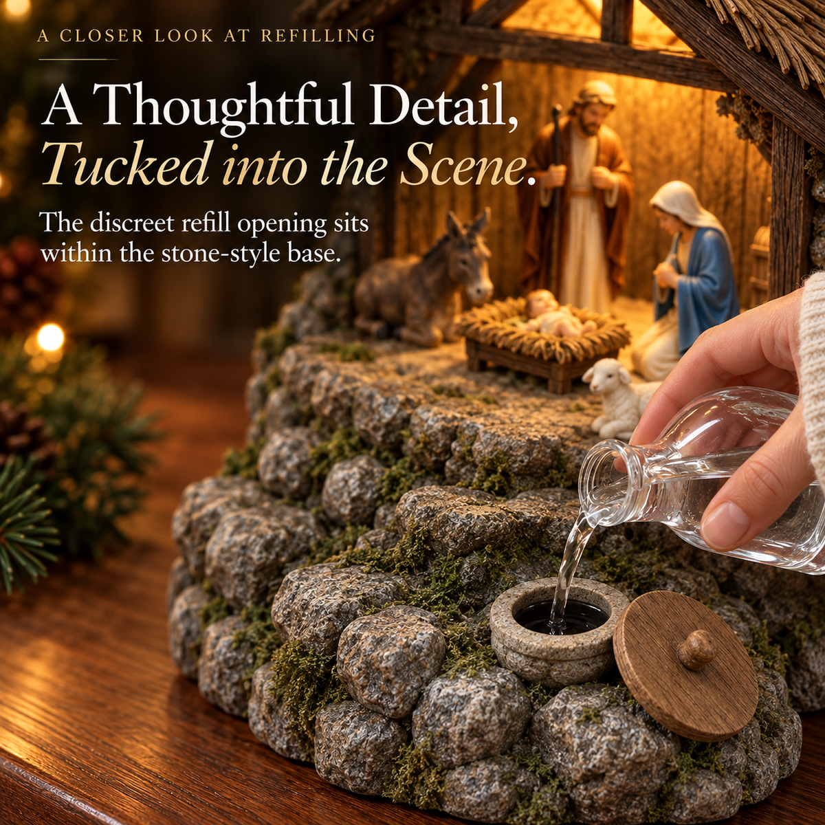 Bethlehem Glow – Lighted Nativity Mist Diffuser