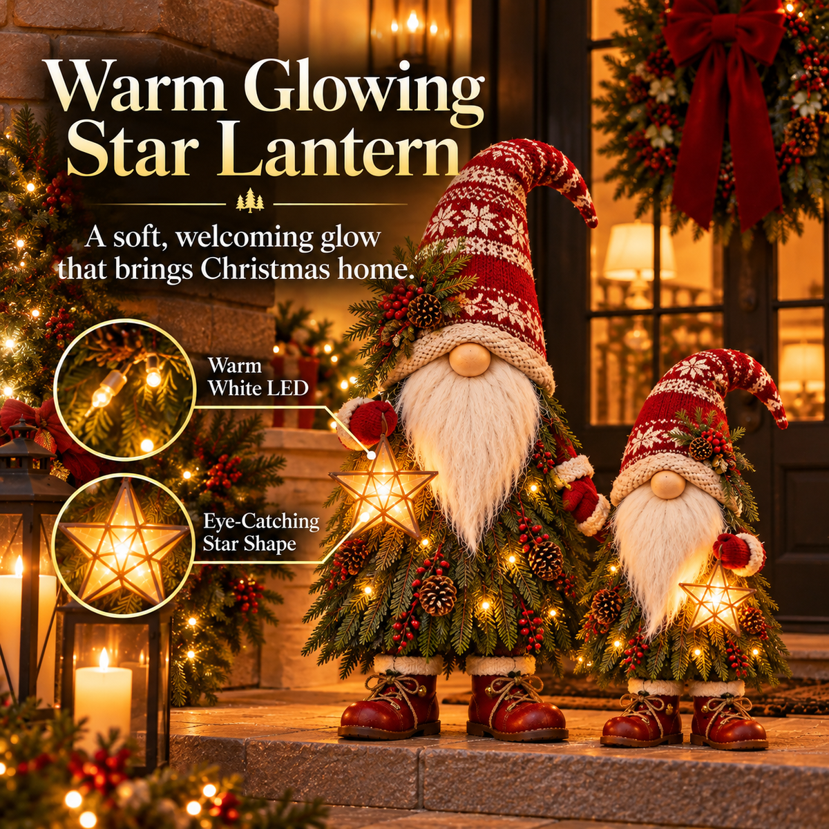 🌲Evergreen Star Guardians™ – Lighted Christmas Gnome Trees