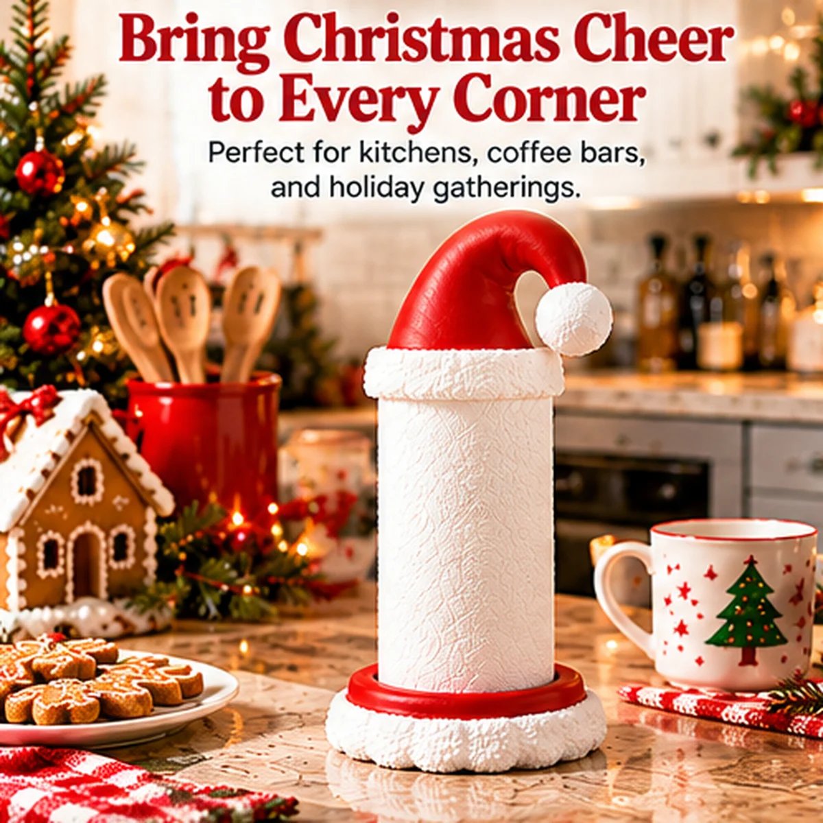 🎅 Santa Hat Paper Towel Holder