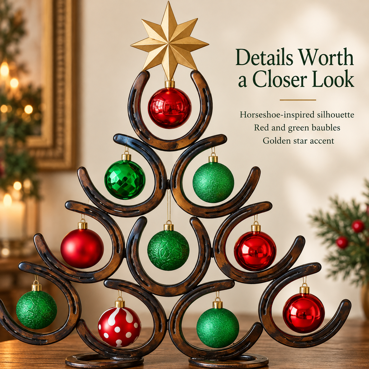 🐎 Lucky Horseshoe Holiday Tree | Rustic Western Christmas Decor