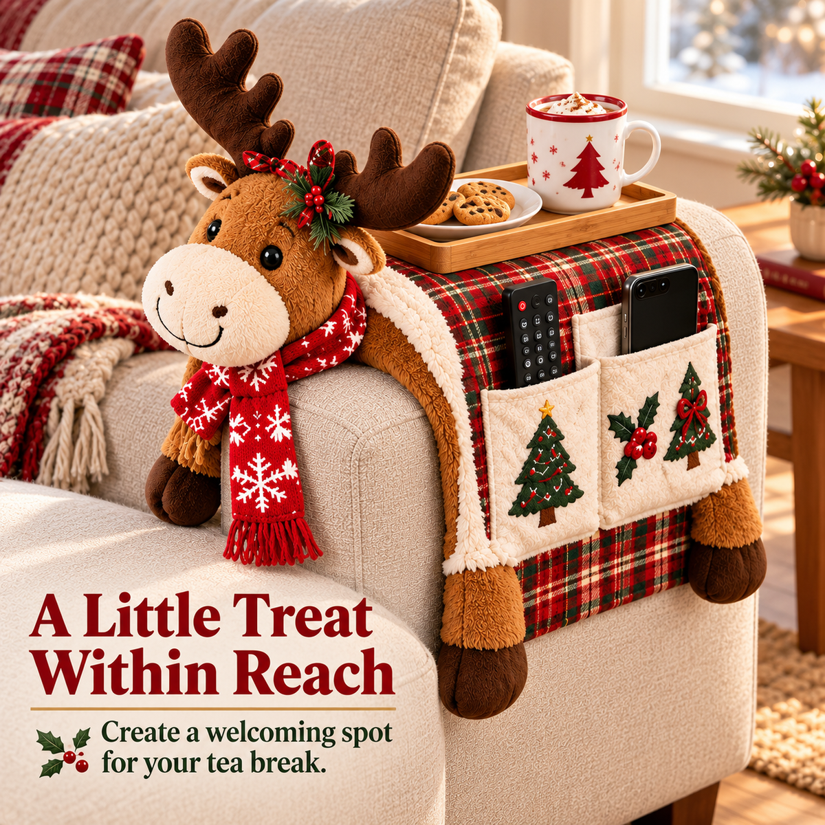 🎅 Cute Christmas-Themed Sofa Armrest Organizer