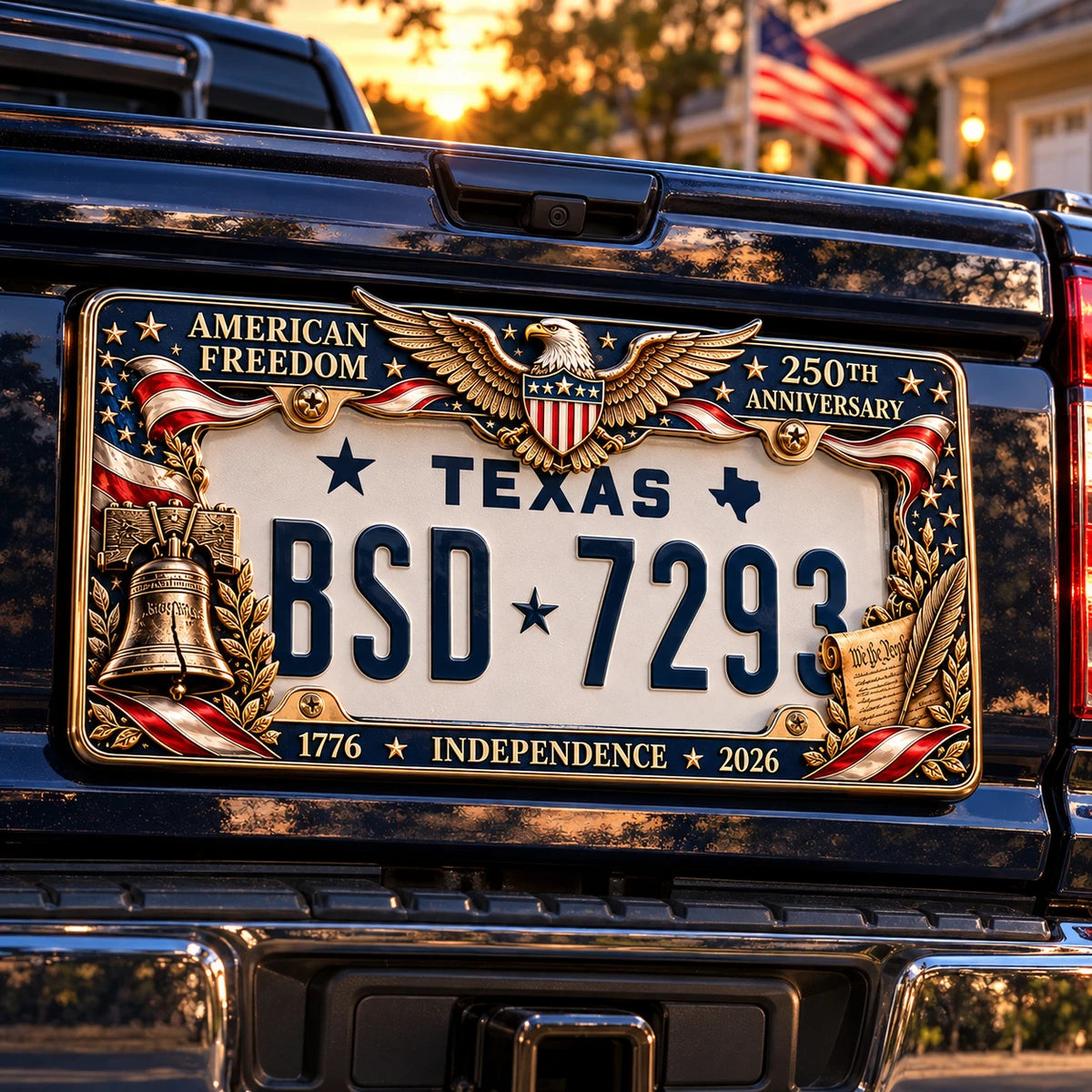 🦅🇺🇸 America 250th Anniversary Metal License Plate Frame – Patriotic Eagle & Freedom Edition, 1776–2026