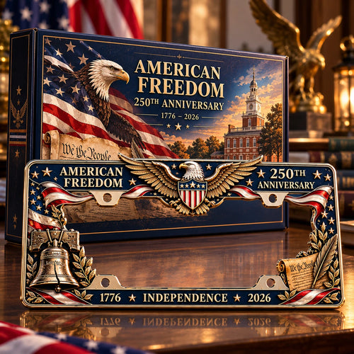 🦅🇺🇸 America 250th Anniversary Metal License Plate Frame – Patriotic Eagle & Freedom Edition, 1776–2026
