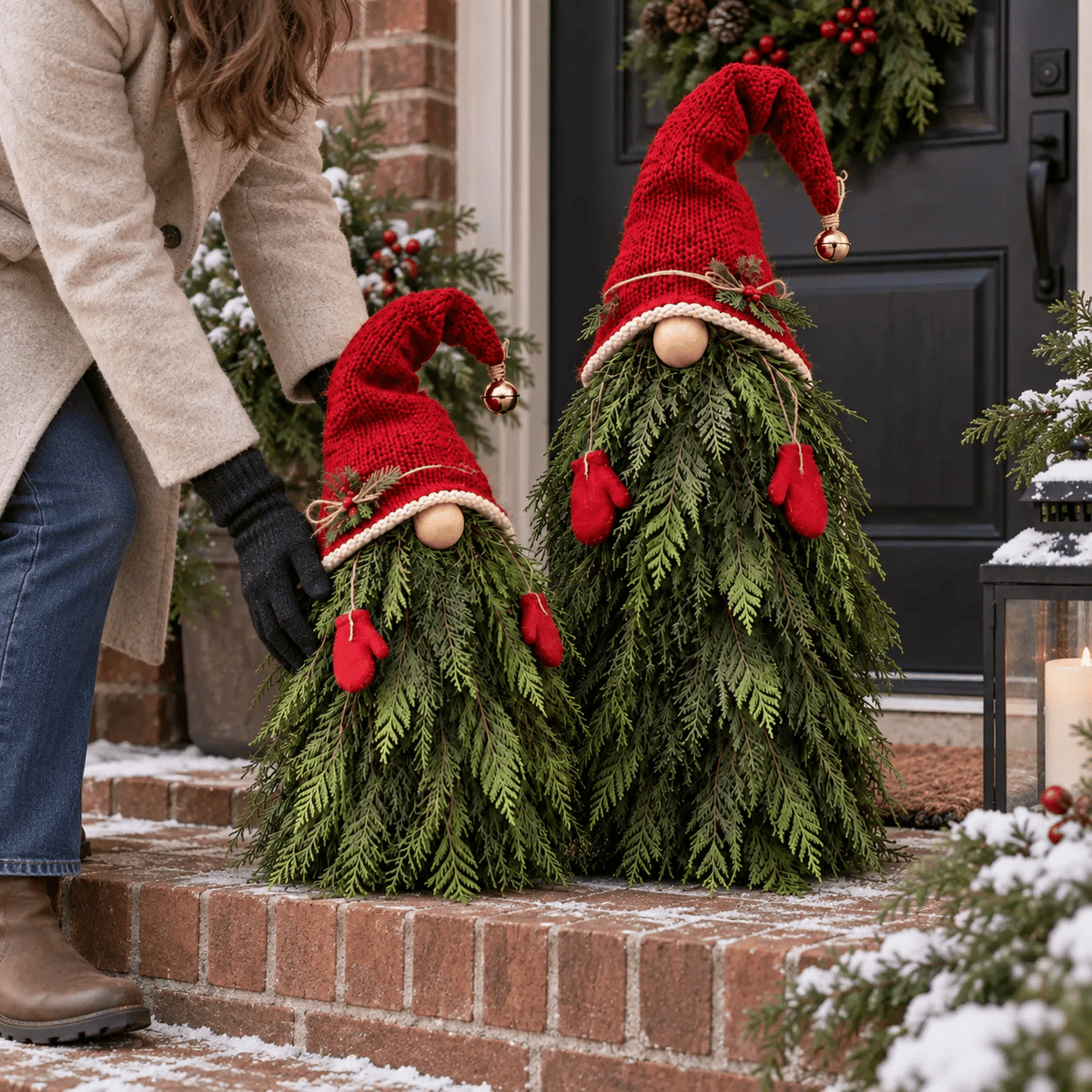 🎄 2-Piece Whimsical Christmas Gnome Porch Decor Set 🎁