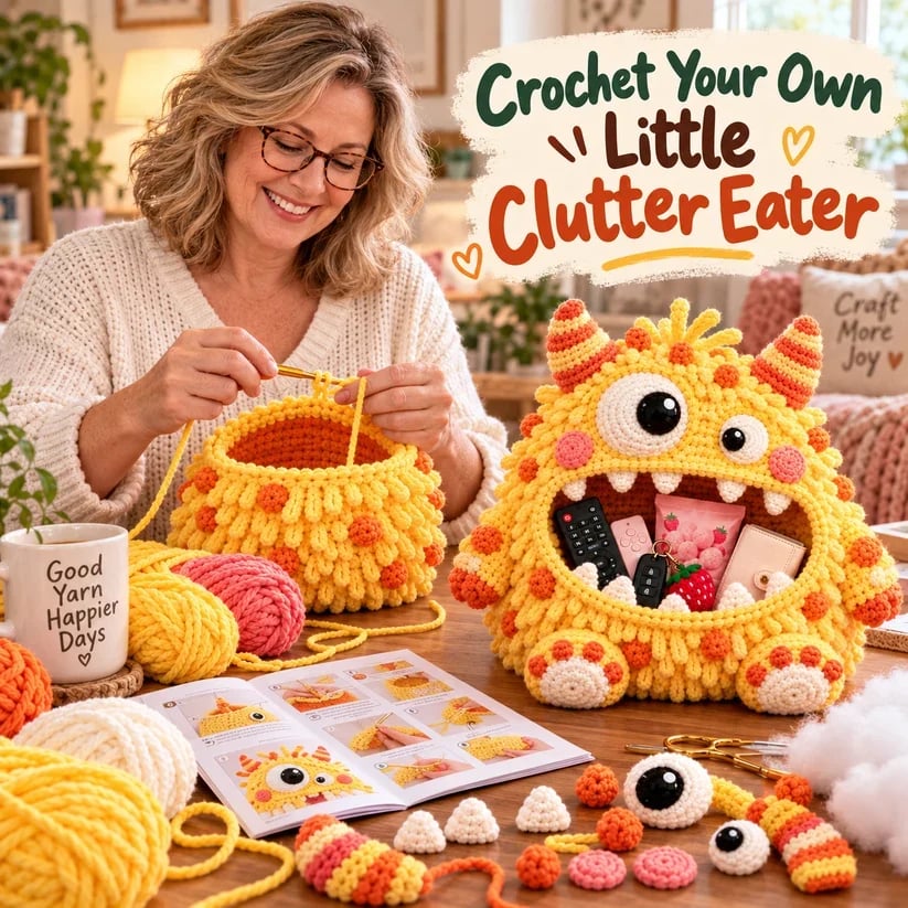 👾🧶Clutter Munchers Hungry Monster DIY Crochet Storage Buddies