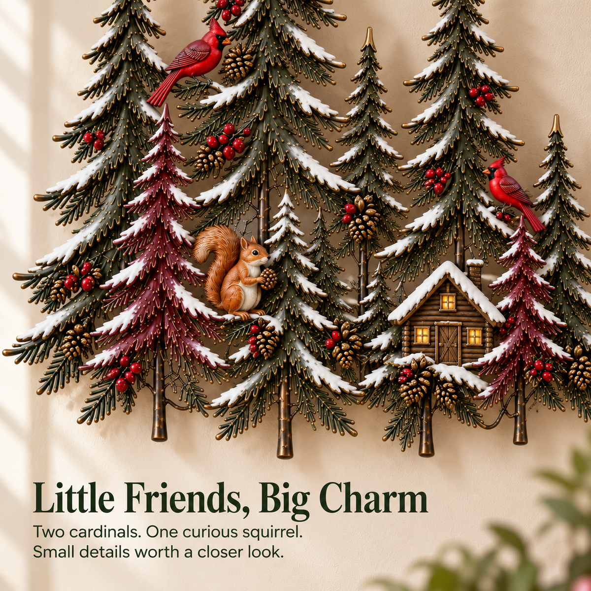 🌲 Woodland Glow – Lighted Winter Forest Wall Decor