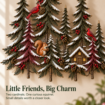 🌲 Woodland Glow – Lighted Winter Forest Wall Decor