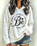 Women's Be Mindful Grateful Positive True Kind Printed Long Sleeve Hoodie