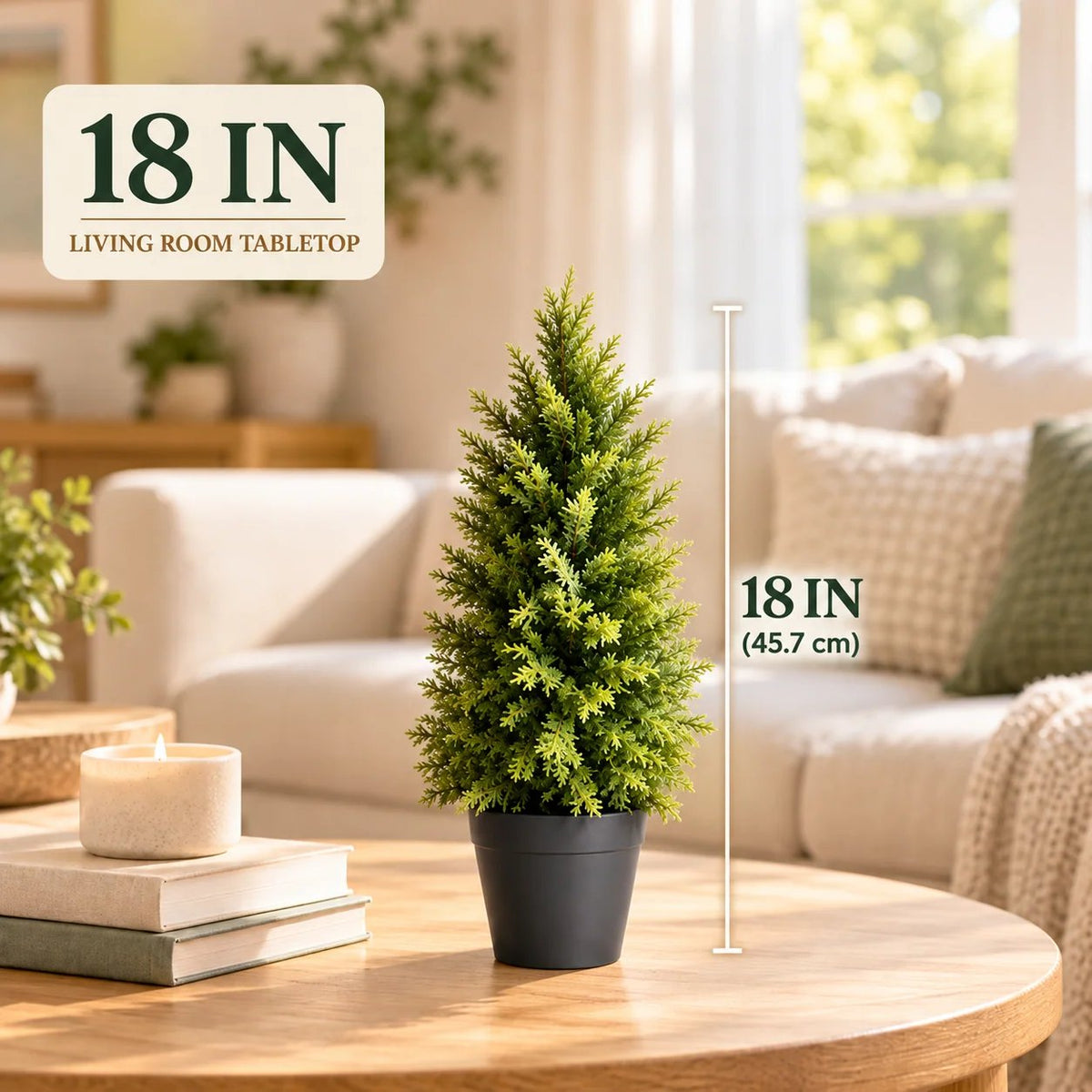 🌿 Luxury Realistic Cypress Topiary Tree – Elegant, Weather-Resistant Outdoor Décor