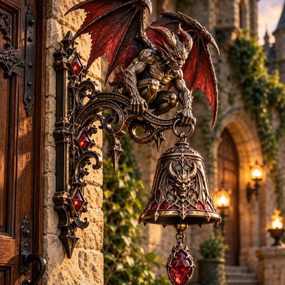 🐉 Elder Guardian Door Chime – Gothic Dragon & Gargoyle Wall Bell 🐉