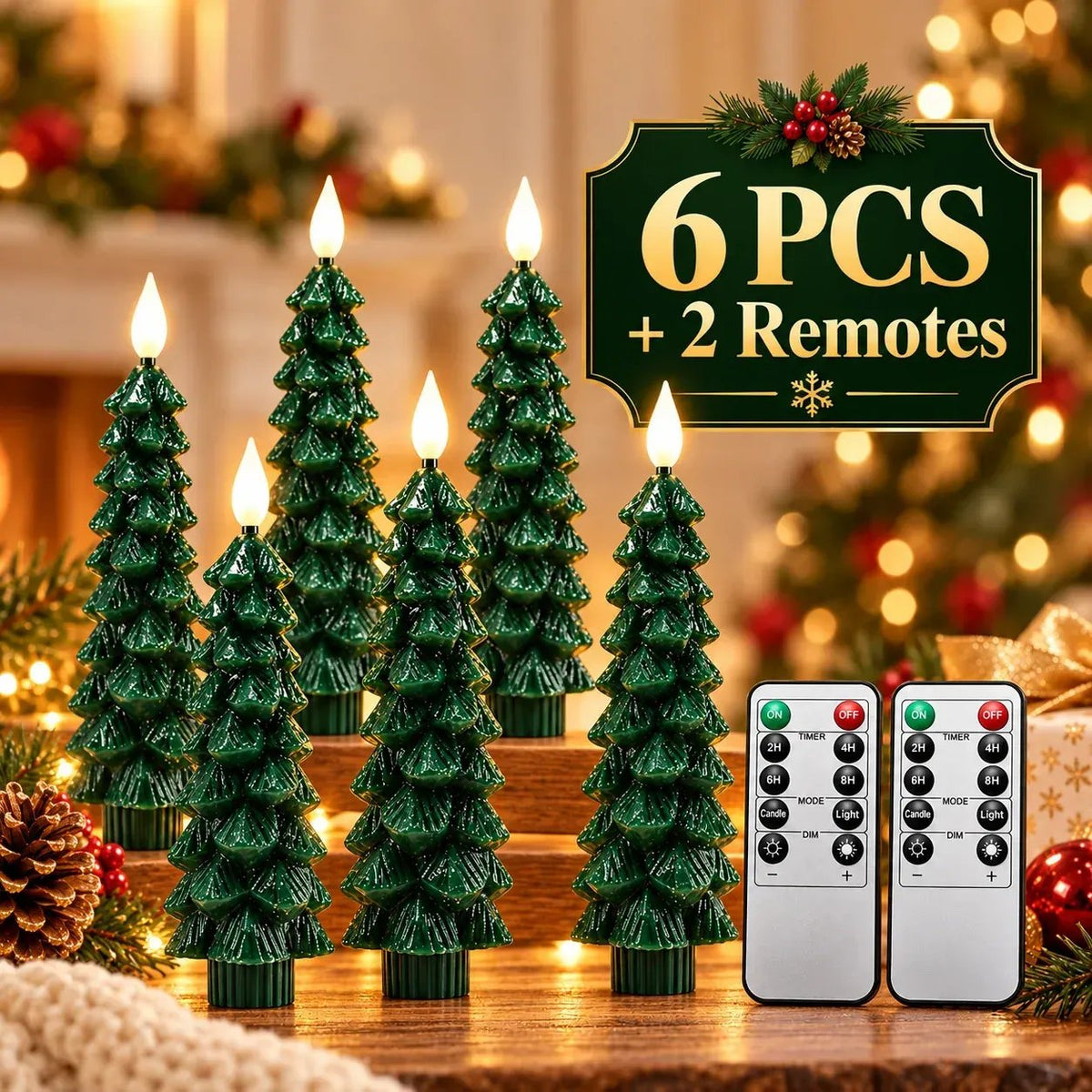 Remote Control Christmas Tree LED Candles – Flameless Flickering Holiday Decor