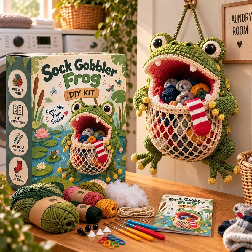 Dragon Hoarder DIY crochet sock holder