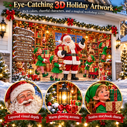 🔥LAST DAY 50% OFF🎄 Christmas Garage Door Cover 🚗✨