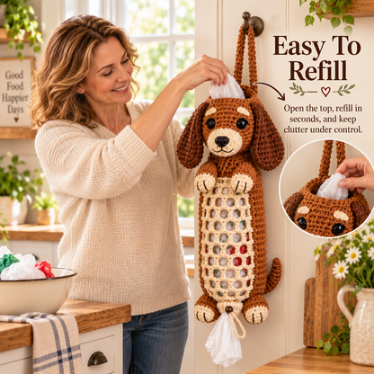 🐶 Cozy Dachshund Crochet Hanging Organizer