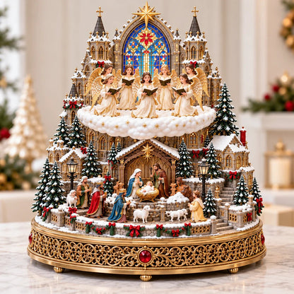 🎄✝️ Bethlehem Angel Choir | Lighted Rotating Nativity Village