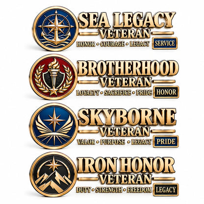 🎖️ 3D Veteran Legacy Metal Auto Emblem – 4 Designs, One Unbreakable Honor
