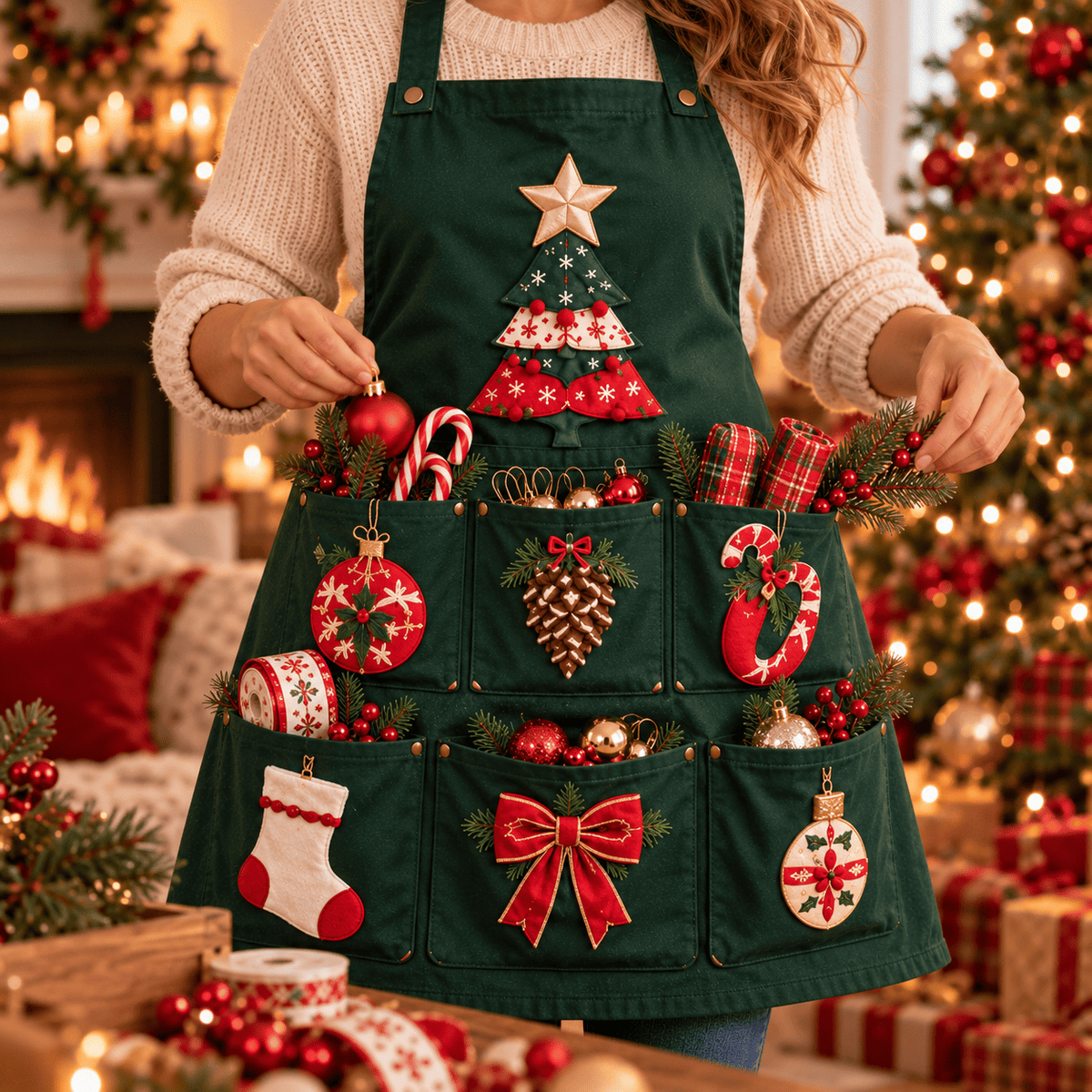 Christmas Tree Decorating Apron
