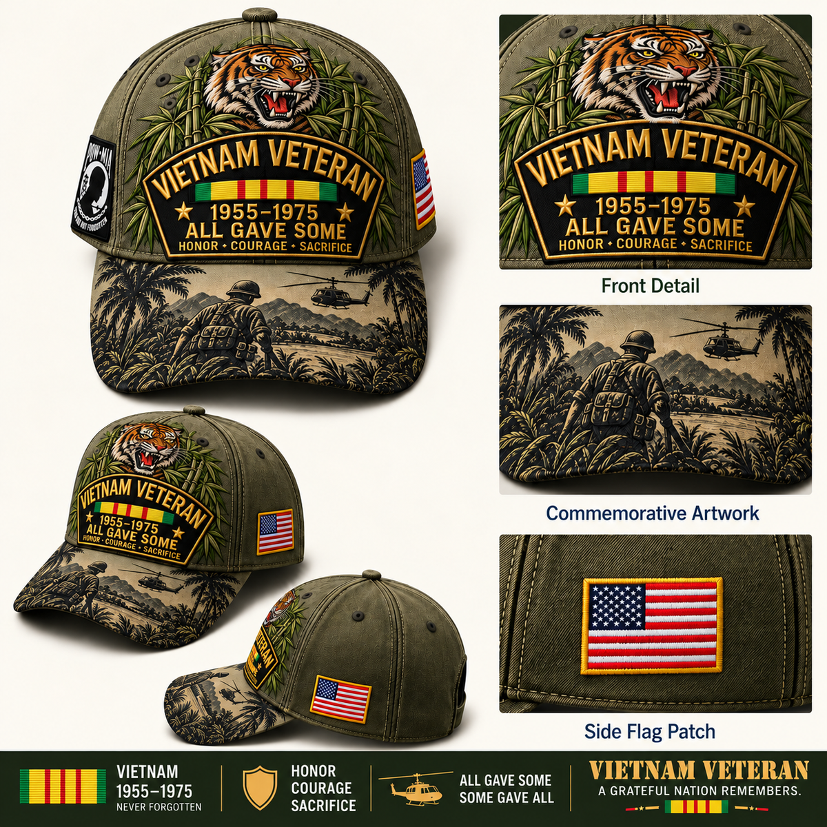 🇺🇸 Last Day Promo: 49% OFF🎖️Vietnam Veteran 1955–1975 All Gave Some Tribute Baseball Cap