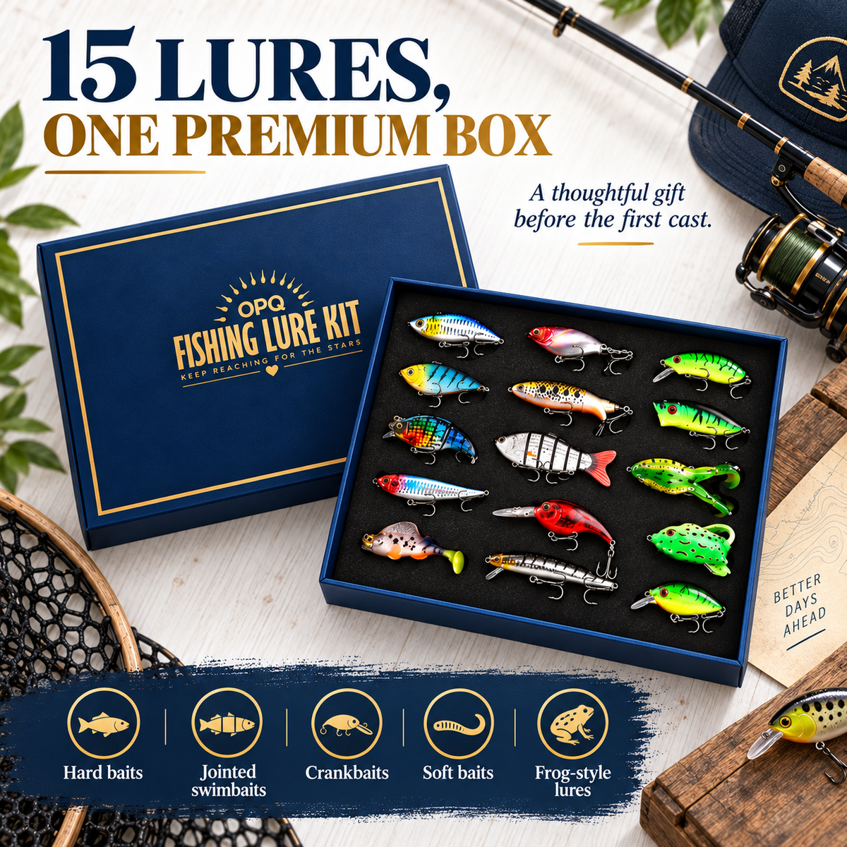 The Perfect Catch — 15-Piece Fishing Gift Box