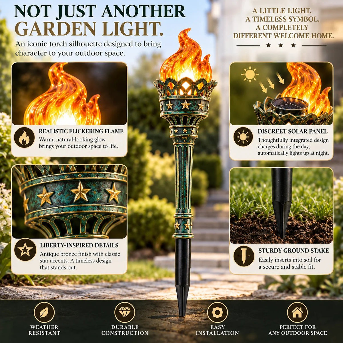 Sunset Ember Solar Flame Garden Lights