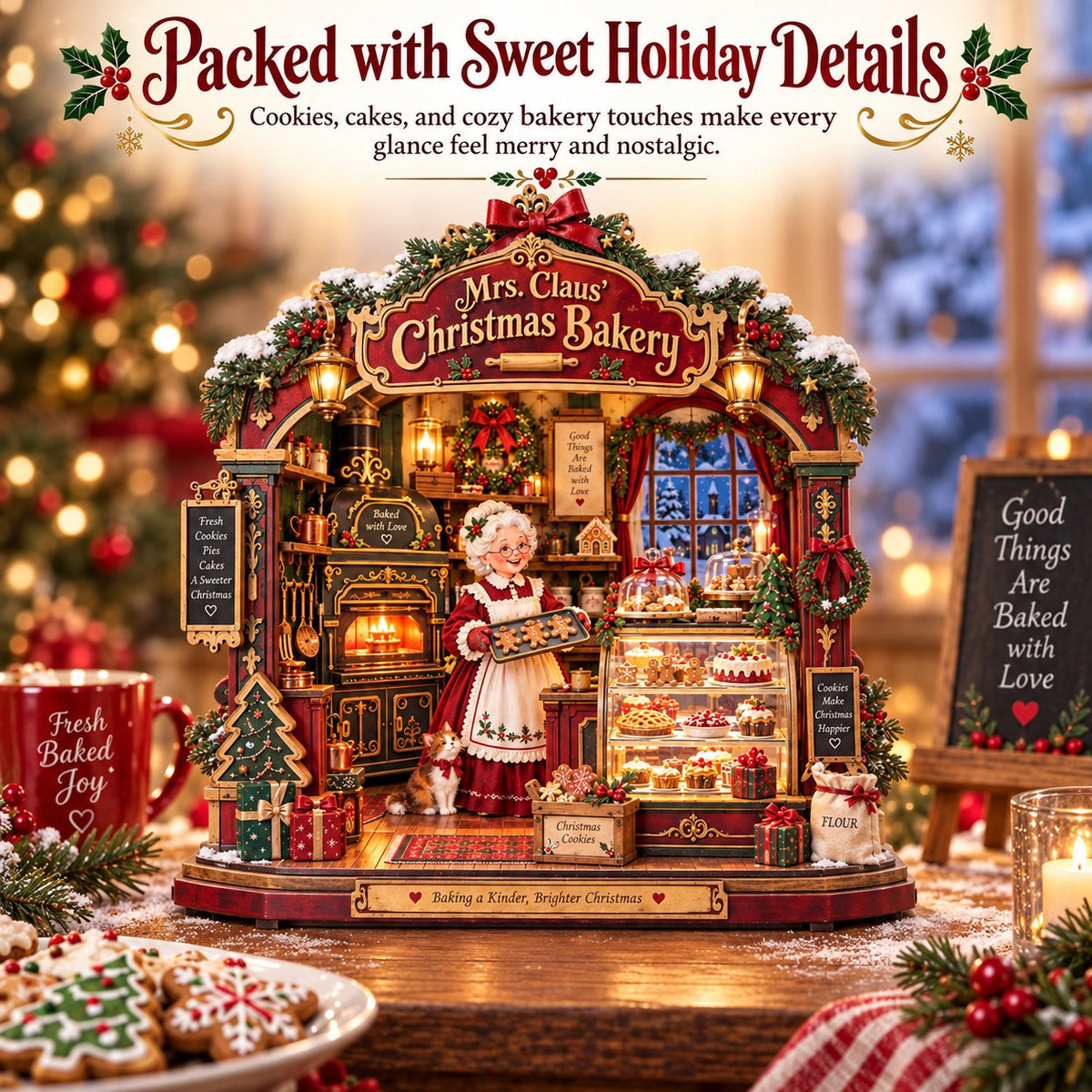 🎄 Mrs. Claus Christmas Bakery DIY Shadow Box Kit🎄