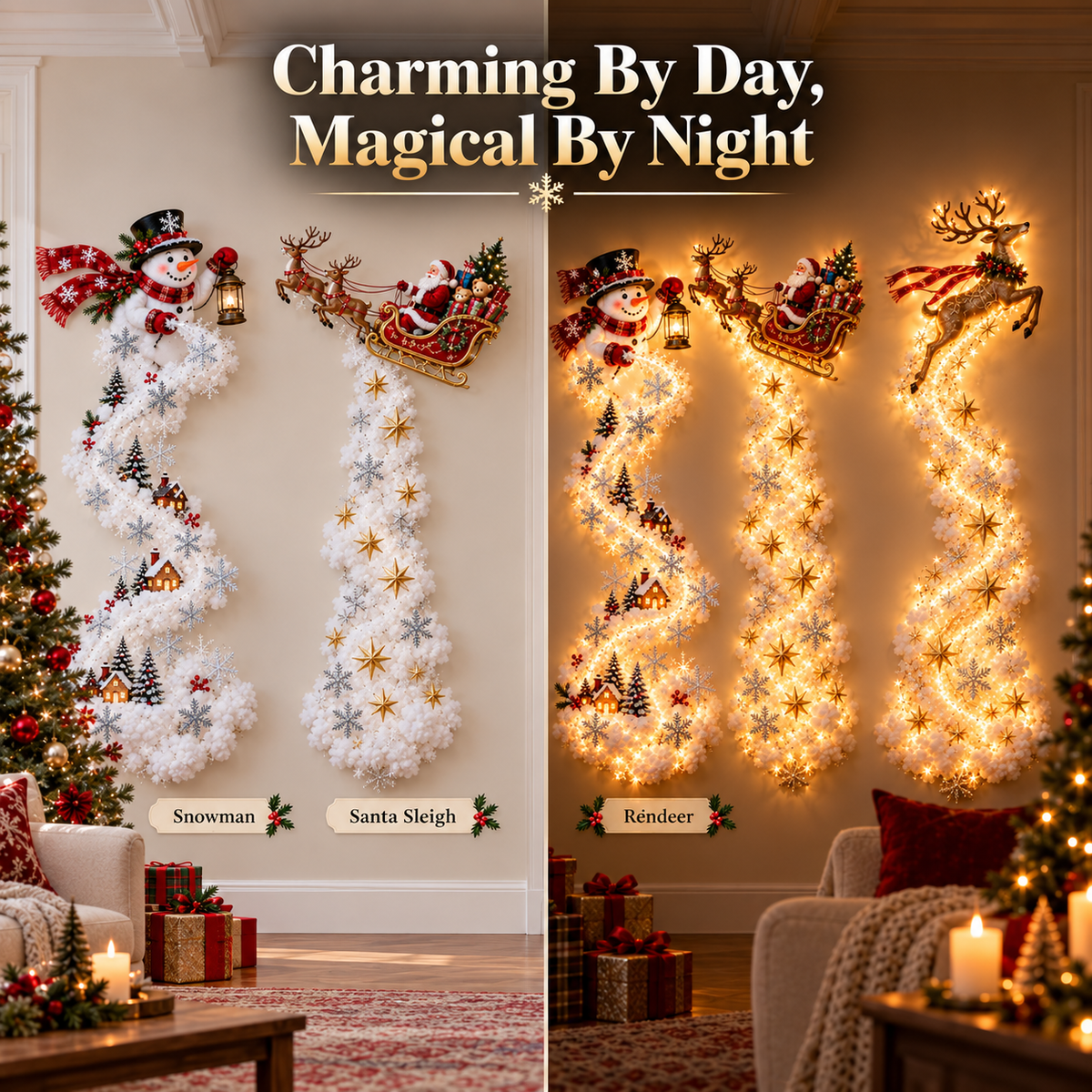 Reindeer Christmas railing light