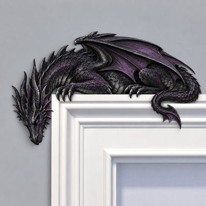 🐉🔥 Sleeping Dragon Door Topper | Medieval Fantasy Dragon Guardian Wall Décor for Doorway, Gaming Room & Gothic Home 🏰✨