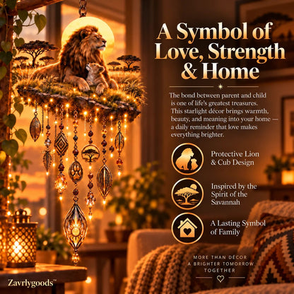 Majestic Savannah Family Glow™ – Lion & Cub Illuminated Wall Decor