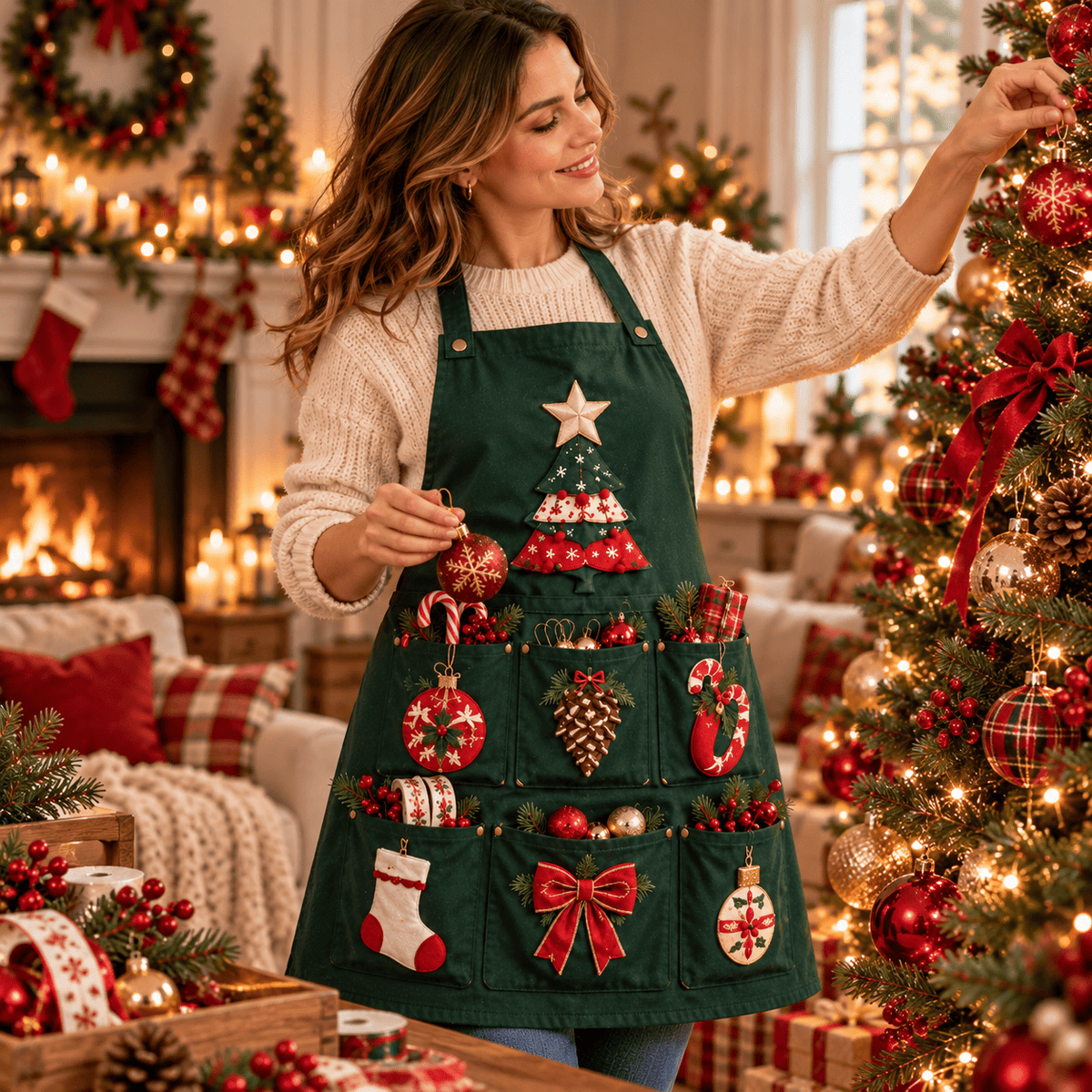 Christmas Tree Decorating Apron