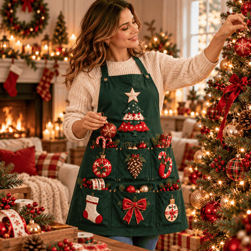 Christmas Tree Decorating Apron