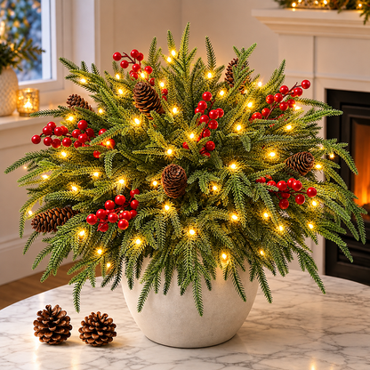 🔥2026 Christmas Sale 50% OFF | Pre-Lit Christmas Evergreen Arrangement