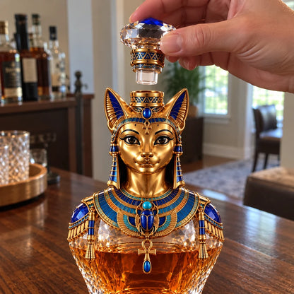 Ancient Egyptian Bastet Cat Goddess Whiskey Decanter