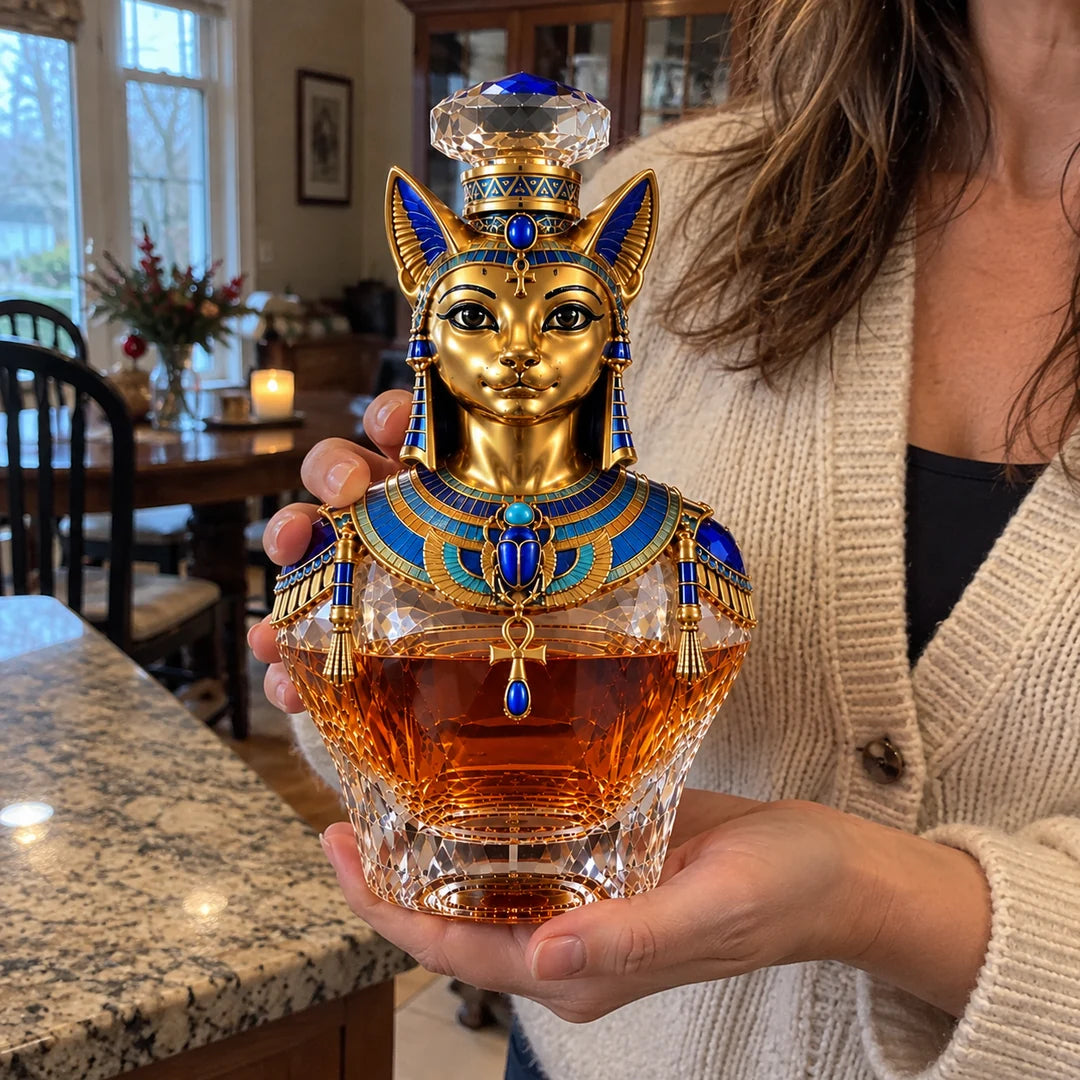 Ancient Egyptian Bastet Cat Goddess Whiskey Decanter