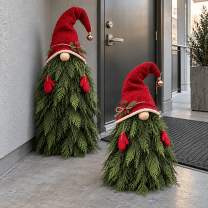 2-Piece Whimsical Winter Gnome Porch Set