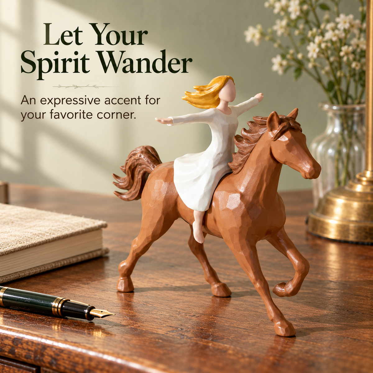 🤎 Forever Free: A Girl and Her Horse Resin Figurine 🐴