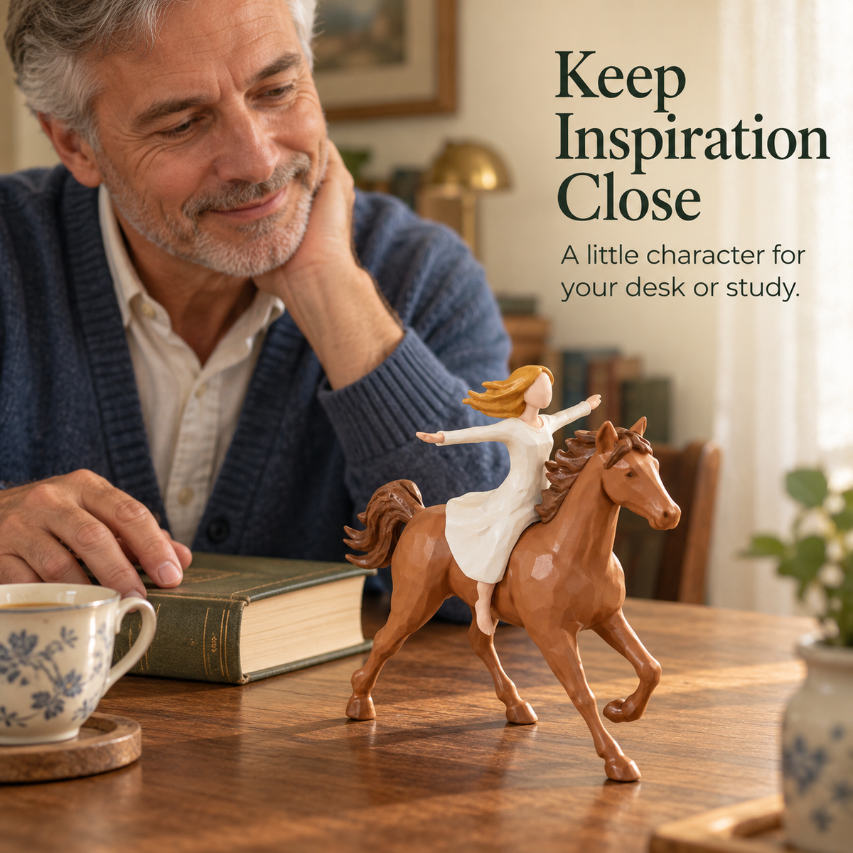 🤎 Forever Free: A Girl and Her Horse Resin Figurine 🐴