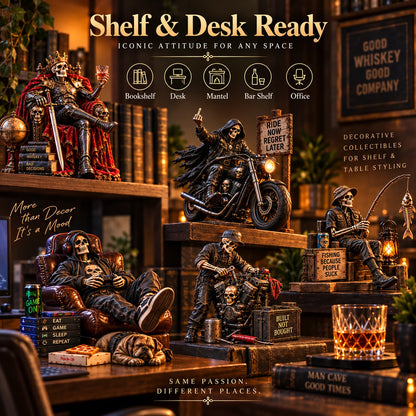 💀🔥 Bad to the Bone – 6 Dark Humor Skeleton Collectibles for Men, Man Cave Decor & Unique Gifts 🎁