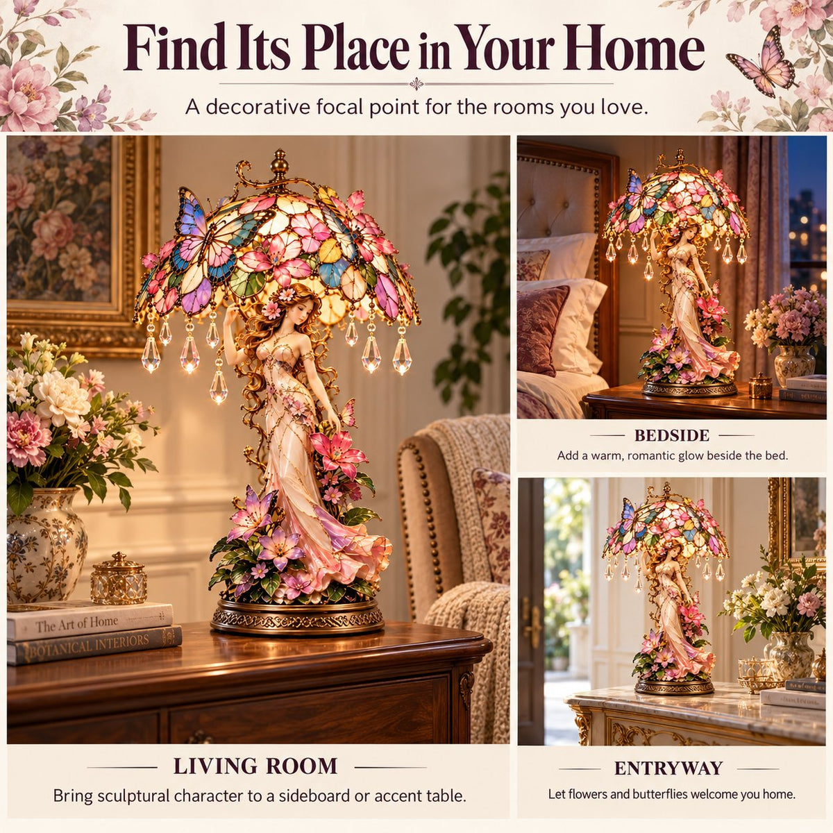 Enchanted Butterfly Garden Table Lamp