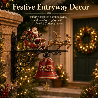 🎅 Santa Sleigh with Reindeer & Bell | 3D Christmas Outdoor Decoration🔔