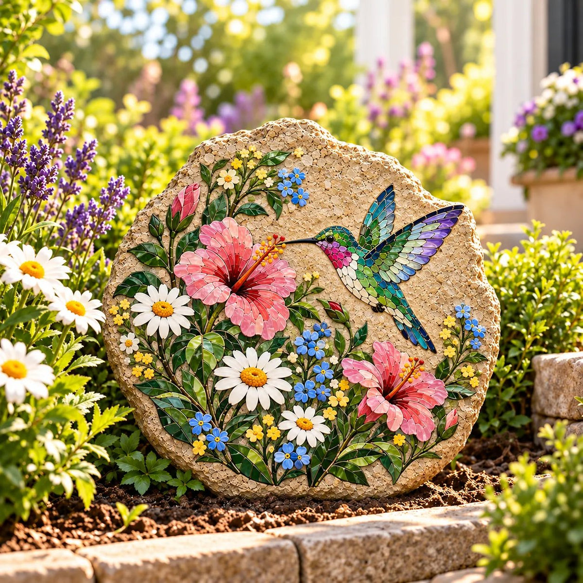 ⏳ Last Day 49% OFF – 🐦 Beginner-Friendly Hummingbird Wildflower Mosaic DIY Kit | Complete Kit with Mosaic Pieces, Tools & Guide Included 💕