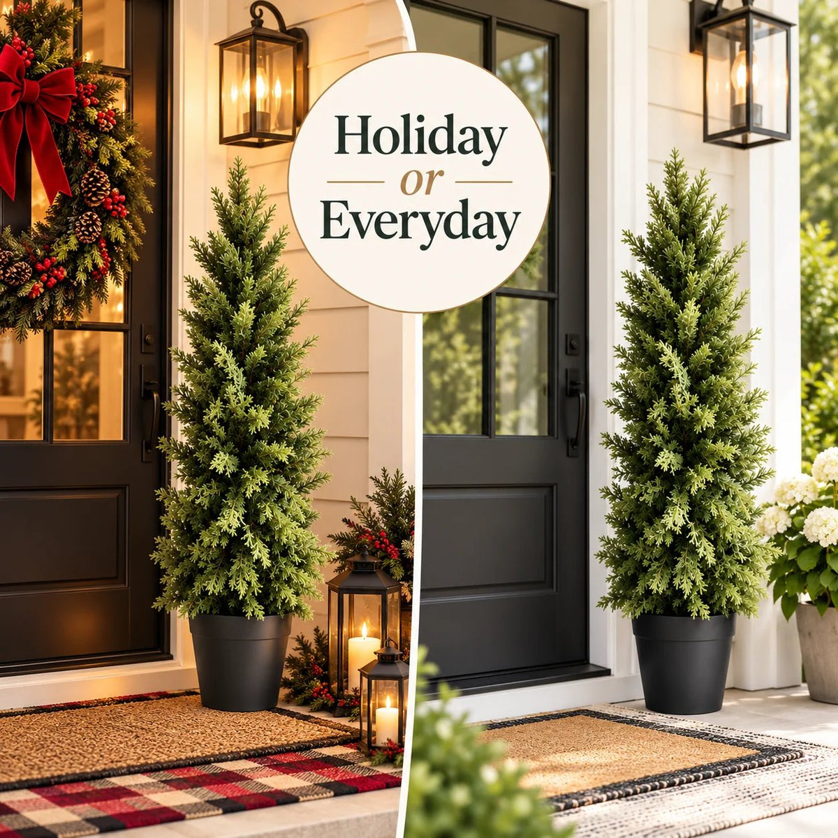 🌿 Luxury Realistic Cypress Topiary Tree – Elegant, Weather-Resistant Outdoor Décor